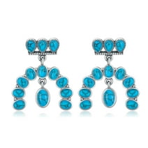 SOULMEET Turquoise Bohemian Delicate 925 Sterling Silver Fashion Earring Teardrop Earrings Jewelry Gifts for Women Girl