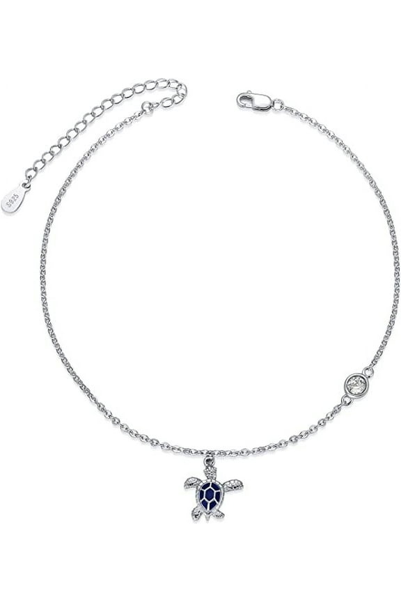 Christmas Gifts Turtle Anklets 925 Sterling Silver Adjustable Foot Ocean Beach Ankle Bracelet for Summer Jewelry Gifts for Women Friends Mother