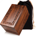 thumbnail image 1 of SOULURNS - Border Engraved Rosewood Cremation Urns for Human Ashes Adult Male Female - Wooden Decorative Urns Box and Casket for Men Women Child - Burial Urn for Adults with Velvet Bag, 1 of 6