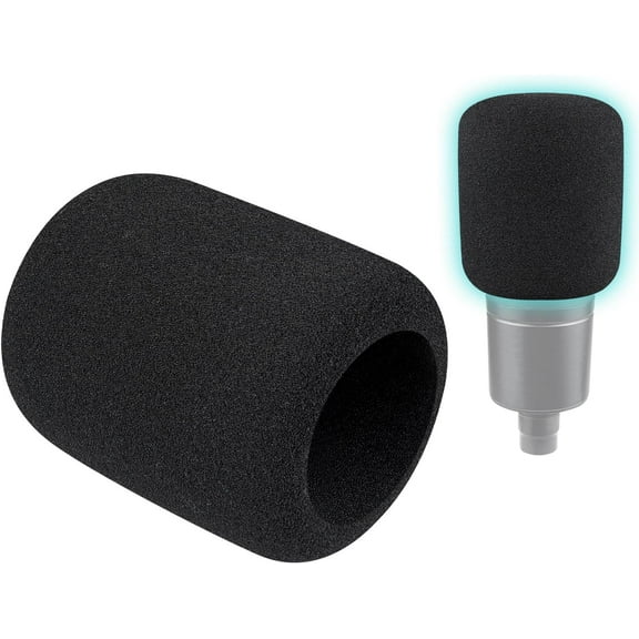 SOULWIT 2Pcs Microphones Pop Filter for Audio-Technica ATH AT2020/AT2050/AT4040 Cardioid Condenser, Protective Mic Cover Windscreen Foam - Black