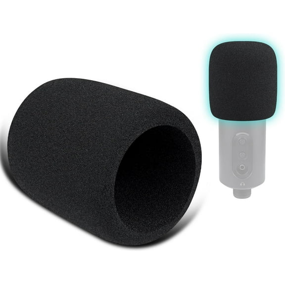 SOULWIT 2Pcs Microphones Pop Filter for Audio-Technica ATH ATR2500X-USB Cardioid Condenser, Protective Mic Cover Windscreen Foam - Black