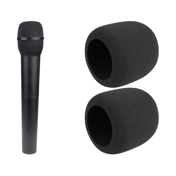 SOULWIT 2Pcs Microphones Pop Filter for Audio-Technica ATH ATW-1102, Protective Mic Cover Windscreen Foam - Black