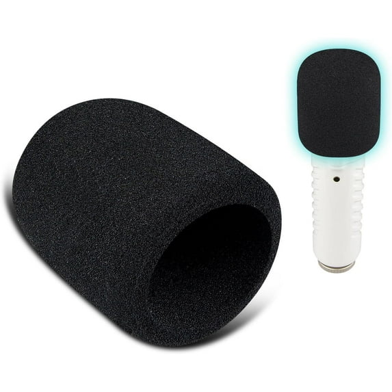 SOULWIT 2Pcs Microphones Pop Filter for RØDE(Rode) Podcaster, Protective Mic Cover Windscreen Foam - Black