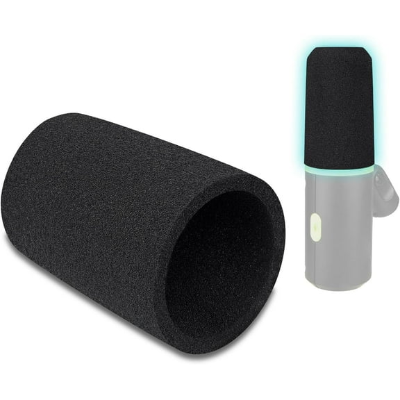 SOULWIT 2Pcs Microphones Pop Filter for Shure MV6, Protective Mic Cover Windscreen Foam - Black