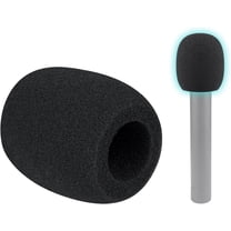 SOULWIT 4Pcs Microphones Pop Filter for AKG P170 Pencil Condenser, Protective Mic Cover Windscreen Foam - Black