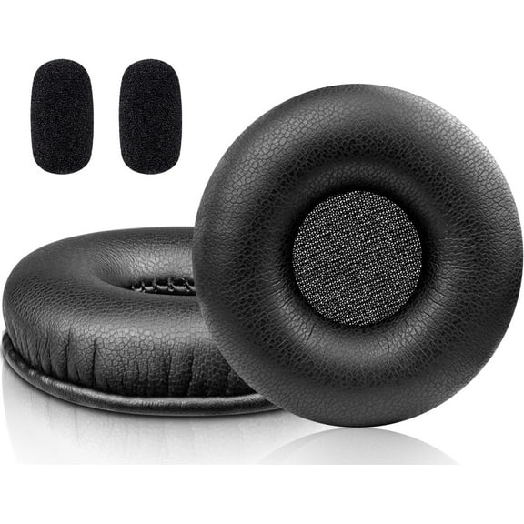 SOULWIT 50mm Replacement Earpads Cushions for Logitech H570e/H650e/H820e Headphone, Ear Pads with Soft Protein Leather, High-Density Foam, Added Thickness - Black