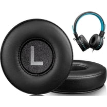 SOULWIT 70mm Replacement Earpads for noot Products K11/K22 Wired On-Ear Headphones, Ear Pads Cushions with High-Density Noise Isolation Foam - Black