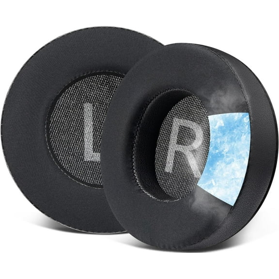 SOULWIT 80mm Cooling Gel Earpads Replacement for AKG Pro Audio K175 Headphones, Ear Pads Cushions with Ice Silk Fabric, Noise Isolation Foam - Black