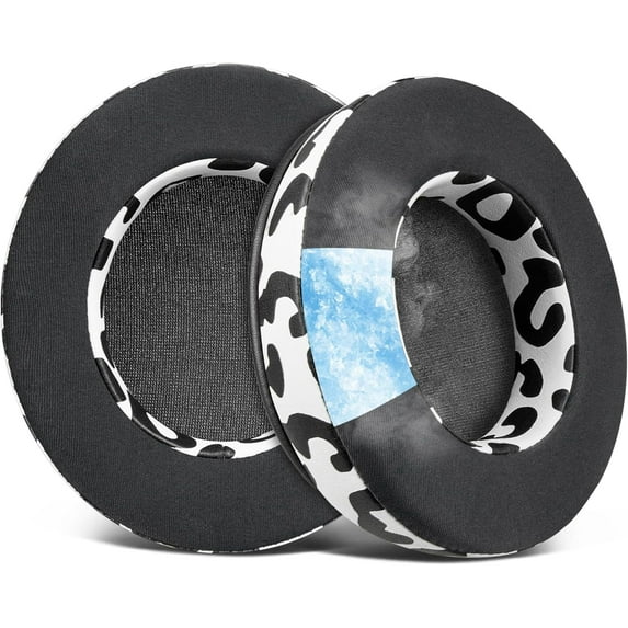 SOULWIT Cooling-Gel Ear Pads Cushions Replacement, for Razer Blackshark V2 X/Blackshark V2 HyperSpeed Headset, Ear Pads Cushions with High-Density Noise Isolation Foam - Snow Leopard