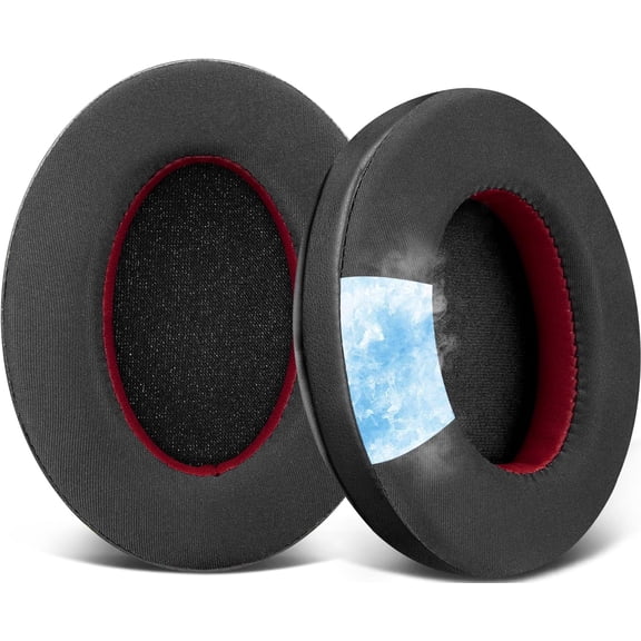 SOULWIT Cooling-Gel Earpads for Razer Barracuda/Barracuda X/Barracuda X Chroma (Do Not Fit Barracuda Pro) Headphones, Ear Pads Cushions with Noise Isolation Foam, Ice Silk Fabric - Black