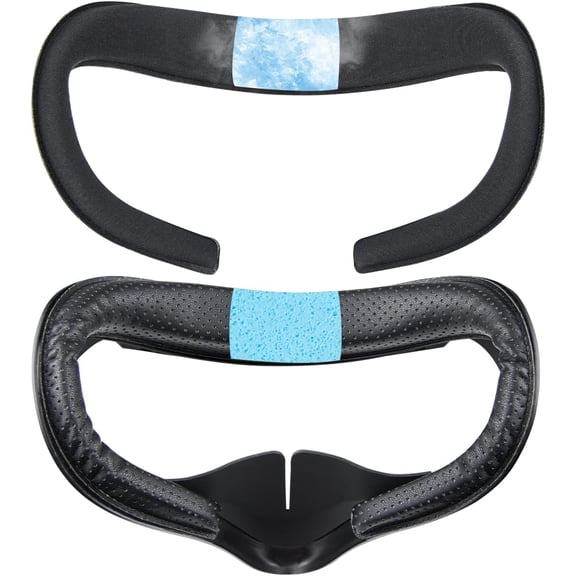SOULWIT 2Pcs Cooling Gel Face Pad for Meta Quest 2, Replacement VR Headset Facial Interface Quick-Release Cushion Cover with Anti-Leakage Nose Guard