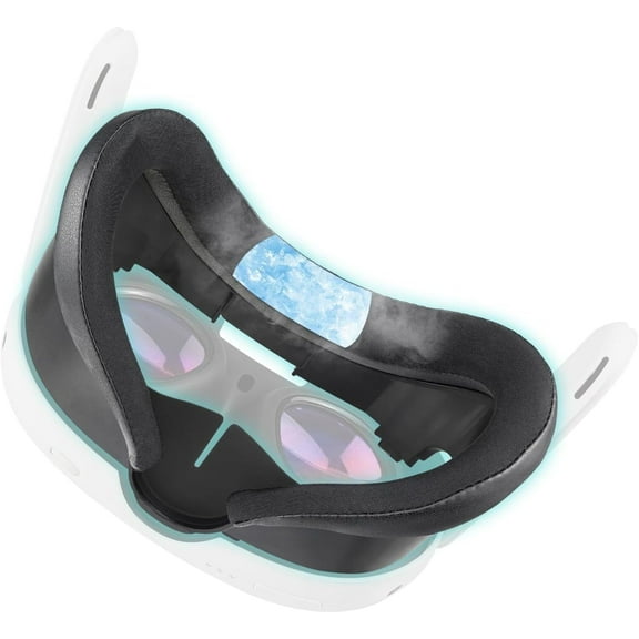 SOULWIT Cooling Gel Face Cushion Cover (Facial Interface) Replacement Kit for Oculus Quest 3, Anti-Leakage Nose Pad, VR Accessories for Meta Quest3