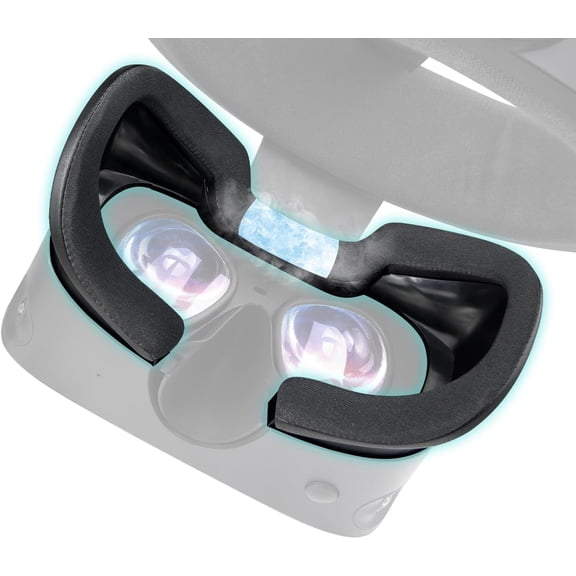 SOULWIT Cooling Gel Face Cushion Cover (Facial Interface) Replacement Kit for Oculus Rift S, Anti-Leakage Nose Pad, VR Accessories - Black