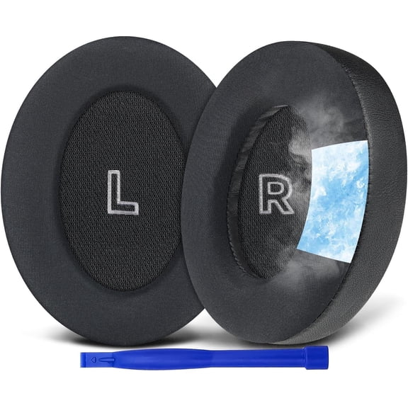SOULWIT Cooling Gel Replacement Earpads for Bose QC Ultra/New QuietComfort Ultra(2nd Gen) Wireless Headphones, Ear Pads Cushions with Breathable Ice Silk Fabric, Noise Isolation Foam- Black