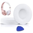 thumbnail image 1 of SOULWIT Earpads Cushions Replacement for Beats Solo 2 & Solo 3 Wireless On-Ear Headphones, Solo2 Solo3 Ear Pads with Soft Protein Leather, Added Thickness - (White), 1 of 9
