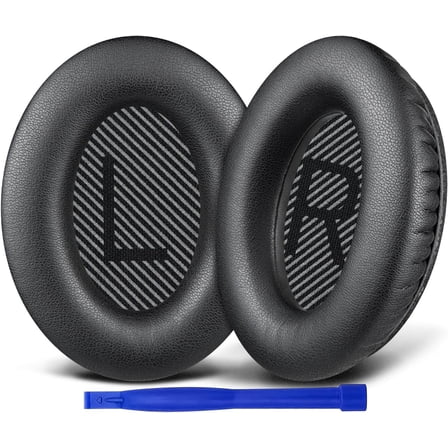 SOULWIT Earpads Replacement for Bose SoundTrue Around-Ear II (Sound True AE2) Headphones, Ear Pads Cushions with Soft Protein Leather and High-Density Foam - Black