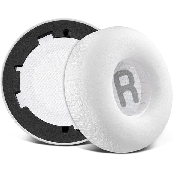 SOULWIT Earpads Replacement for JBL Tune 600(T600BTNC 600BTNC)/660(T660NC 660NC)/670(T670NC 670NC) Headphones, Ear Pads Cushions with Soft Protein Leather, Noise Isolation Foam - White