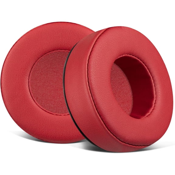 SOULWIT Earpads Replacement for Skullcandy Hesh & Hesh 2 Wireless Over-Ear Headphones, Ear Pads Cushions with Soft Protein Leather, Noise Isolation Foam - Red