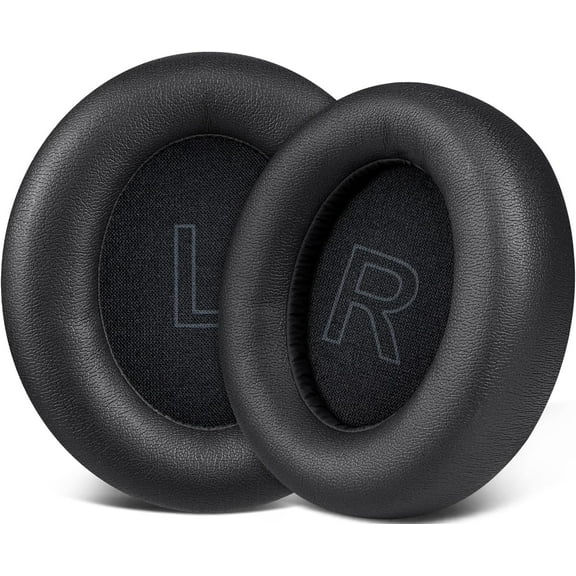 SOULWIT Earpads Replacement for Anker Soundcore Life Q30/Q35 Headphones, Ear Pads Cushions with Softer Protein Leather, Noise Isolation Foam - Black