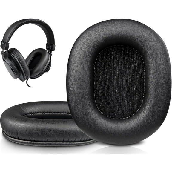 SOULWIT Earpads Replacement for M-Audio HDH40 Headphones, Ear Pads Cushions with Soft Protein Leather and High-Density Foam - Black