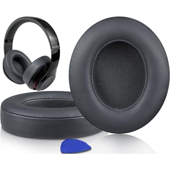 SOULWIT Lambskin Replacement Ear Pads Cushions for Beats Studio 2 & Studio 3 Wired & Wireless Headphones, Earpads with Noise Isolation Memory Foam, Added Thickness - Titanium