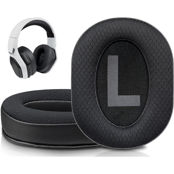 SOULWIT Mesh Fabric Earpads Cushions Replacement for Ozeino OW810 Wireless Gaming Headphones, Ear Pads with Noise Isolation Foam, Added Thickness - Black