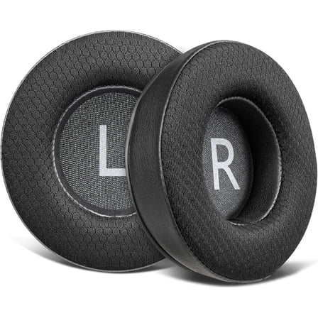 SOULWIT Mesh Fabric Earpads Replacement for JBL Synchros E50 E50BT S500 S700 Wireless Headphones, Ear Pads Cushions with Noise Isolation Foam - Black
