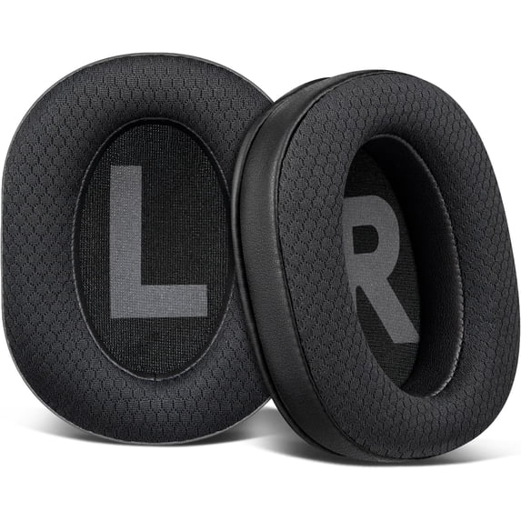 SOULWIT Mesh Fabric Replacement Earpads Cushions for Plantronics (Poly) Rig 600 Pro (HS/HX), Rig 700(HD/HX/HS), Rig 700 Pro(HS/HX), Rig 800(HD/HS/LX), Rig 800 Pro(HD/HX/HS), Rig 900 Max HX Headset