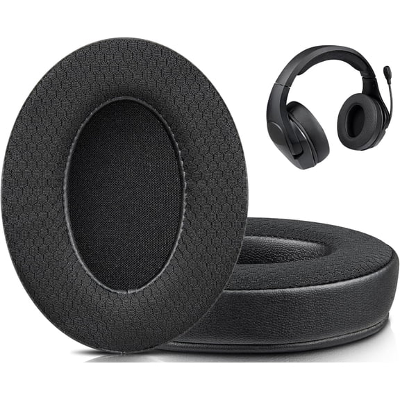 SOULWIT Mesh Fabric Replacement Earpads for HyperX Cloud Stinger Core Wireless/CloudX Stinger Core (Wired/Wireless)/Cloud Stinger Core 7.1 Headsets, Ear Pads Cushions with High-Density Memory Foam