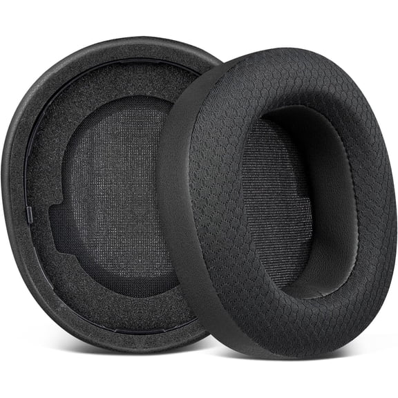 SOULWIT Mesh Fabric Replacement Earpads for Steelseries Arctis Nova Pro Wireless/Arctis Nova Elite Headphones, Ear Pads Cushions with High-Density Noise Isolation Foam, Added Thickness - Black