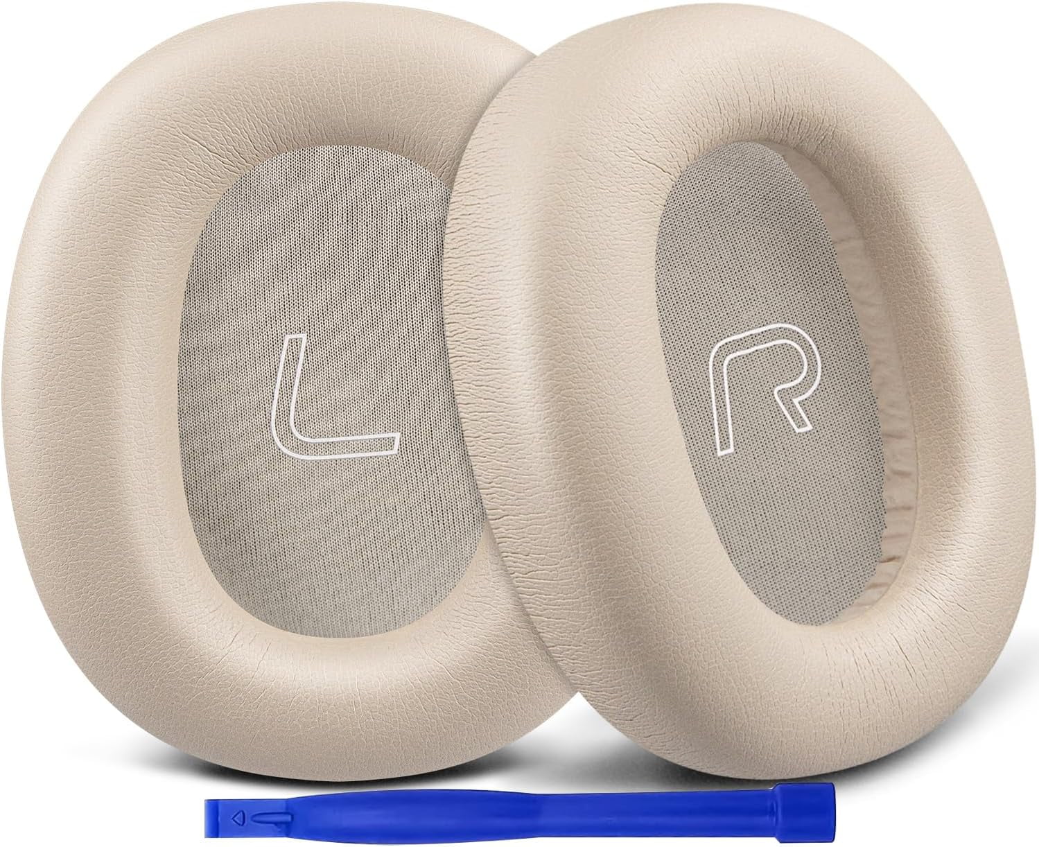 SOULWIT Replacement Ear Pads For EarFun Wave Pro Headphones - Black Protein Leather Cushions