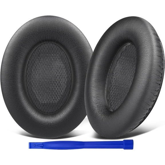 SOULWIT Protein Leather Earpads Cushions for Bose Headphones, Replacement Ear Pads for Bose QuietComfort 15 QC15 QC25 QC2 QC35/Ae2 Ae2i Ae2w/SoundTrue & SoundLink Around-Ear Series - Full Black