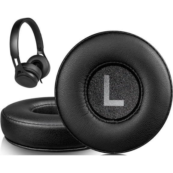 SOULWIT Protein Leather Professional Ear Pads Cushions Replacement for Beats EP Wired On-Ear Headphones, Ear Pads with High-Density Noise Isolation Foam - Black