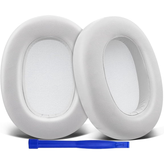 SOULWIT Protein Leather Replacement Earpads for Sony ULT WEAR/WH-ULT900N (WHULT900N) Over-Ear Noise Canceling Headphones, Ear Pads Cushions with Noise Isolation Foam - White