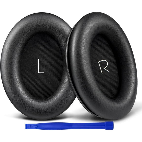 SOULWIT Replacement Ear Pads for JBL Tour One M2 Wireless Over-Ear Noise Cancelling Headphones, Earpads Cushions with Softer Protein Leather, Noise Isolation Foam - Black