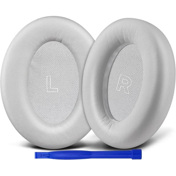 SOULWIT Replacement Earpads for Bose QC Ultra/New QuietComfort Ultra(2nd Gen) Wireless Headphones, Ear Pads Cushions with Softer Protein Leather, High-Density Noise Isolation Foam - White Smoke