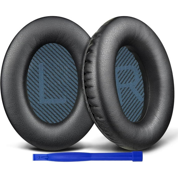 SOULWIT Replacement Earpads for Bose SoundLink Around-Ear II (Sound Link AE2/Model BA2) Over-Ear Headphones, Ear Pads Cushions with Soft Protein Leather, High-Density Foam - Black