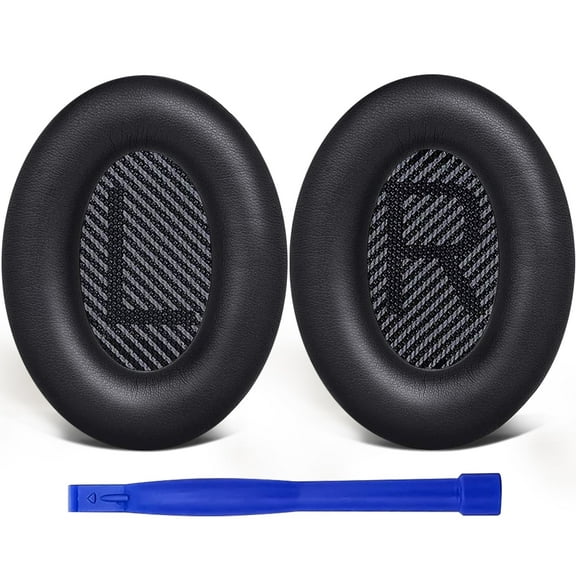 SOULWIT Replacement Earpads Cushions for Bose QuietComfort 35 (QC35) & Quiet Comfort 35 II (QC35 ii) Headphones, Ear Pads with Softer Leather, Noise Isolation Foam, Added Thickness