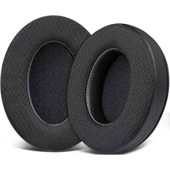 SOULWIT Mesh Fabric Earpads for HyperX Cloud 2/3/1/Flight/Stinger/Stinger2/Core/Pro, CloudX Stinger/Flight Series Headset - Black