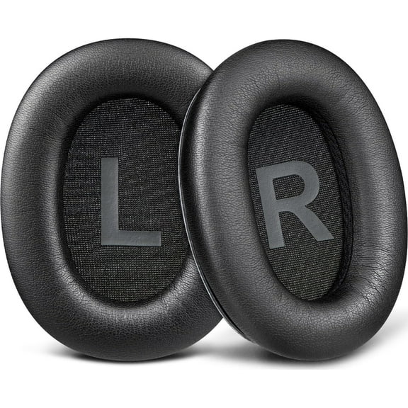 SOULWIT Replacement Earpads for Mpow H12 ANC(Do Not Fit H12 IPO)/H10/RCA H033C Noise Cancelling Headphones, Ear Pads Cushions with Noise Isolation Foam, Softer Protein Leather - Black
