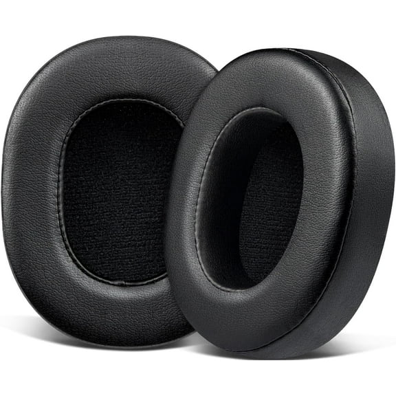 SOULWIT Replacement Earpads for Skullcandy Hesh 3/ANC/Evo & Crusher Wireless/ANC/Evo & Venue ANC Over-Ear Headphones, Ear Pads Cushions with Soft Protein Leather, Noise Isolation Foam - Black