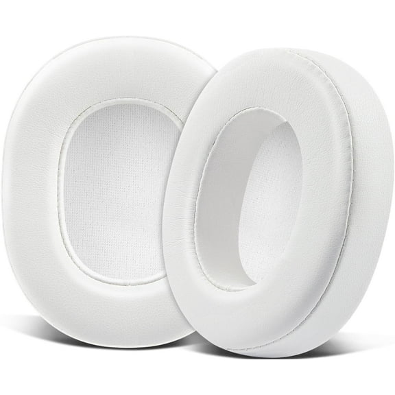 SOULWIT Replacement Earpads for Skullcandy Hesh 3/ANC/Evo & Crusher Wireless/ANC/Evo & Venue ANC Over-Ear Headphones, Ear Pads Cushions with Soft Protein Leather, Noise Isolation Foam - White