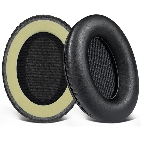 SOULWIT Replacement Earpads for Audio-Technica ATH-ANC7/ANC7B Headphones, Ear Pads Cushions with Softer Protein Leather, High-Density Foam - Black