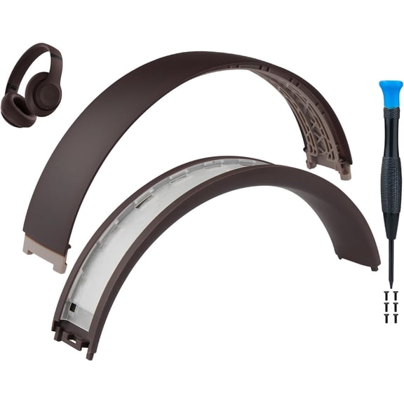 SOULWIT Replacement Headband Cover for Beats Studio Pro Noise Cancelling Headphones, Headstrap Pad Repair Part with Durable Silicone and Nylon - Deep Brown