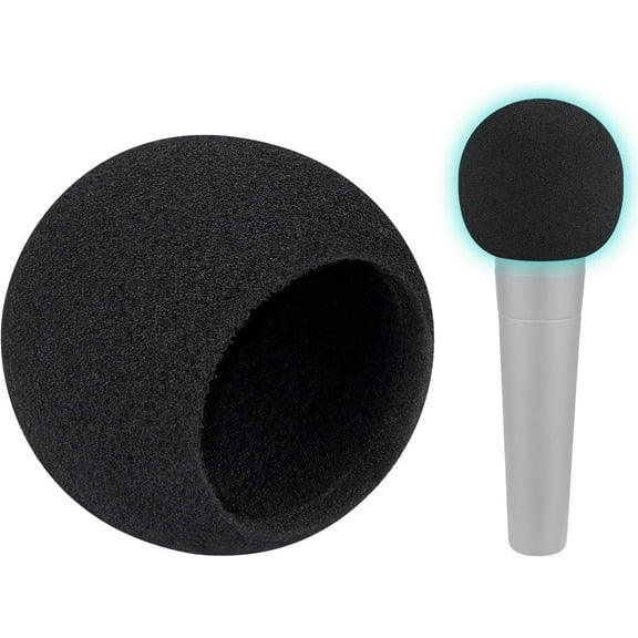 SOULWIT 4Pcs Microphones Pop Filter for Shure SM58/SM58 Pro/BETA 58A, Protective Mic Cover Windscreen Foam - Black