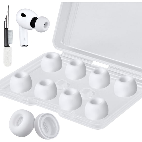 SOULWIT Silicone Eartips for AirPods Pro 3 (3rd Generation 2025), Pro3 Replacement Earbud Ear Tips with Cleaning Kit (White/S)