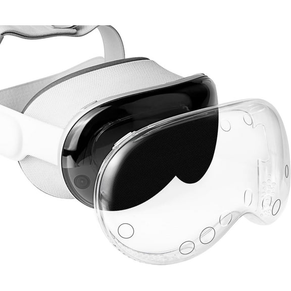 SOULWIT V2 TPU Protective Case Cover for Apple Vision Pro VR Headset, Durable & Slim Fit Screen Protector Accessory, Without Affecting Tracking Scans (Clear)