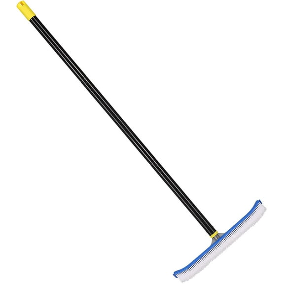 SOUMNS Swimming Pool Brush, 4ft Stainless Steel Heavy Duty Clean Swimming Pool Brush with Pole, 18" Brush Head