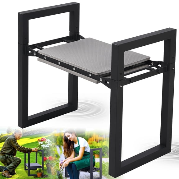 SOUMNS Garden Kneeler and Seat Heavy Duty, with 10.5 Widen Kneeling Pad, 2 in 1 Anti-Tip Gardening Stool Bench for Weeding,Planting Yard Work Kneeling and Sitting