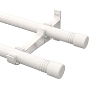 SOUMNS Heavy Duty Double Curtain Rods for Windows 28 to 144 inches,1" Diameter Adjustable Metal Curtain Rod, White